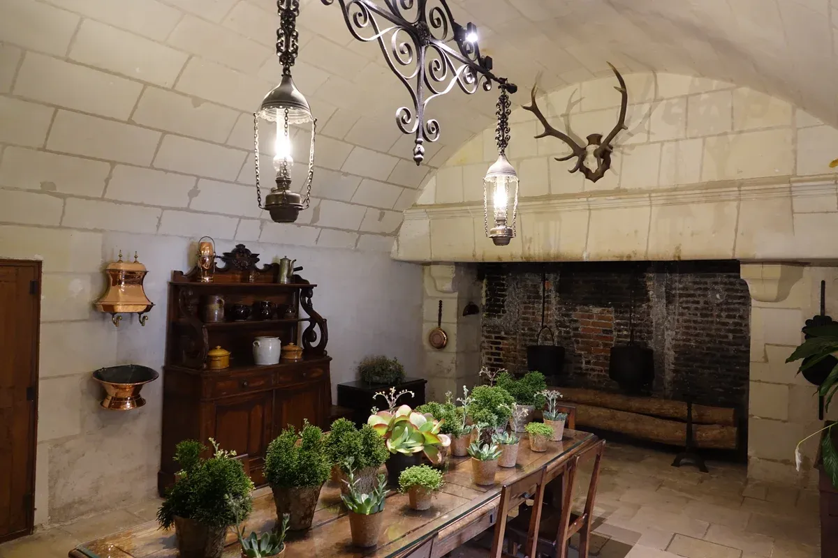 Vaulted kitchen inside Château de Chenonceau, seen on a Loire Valley castles tour