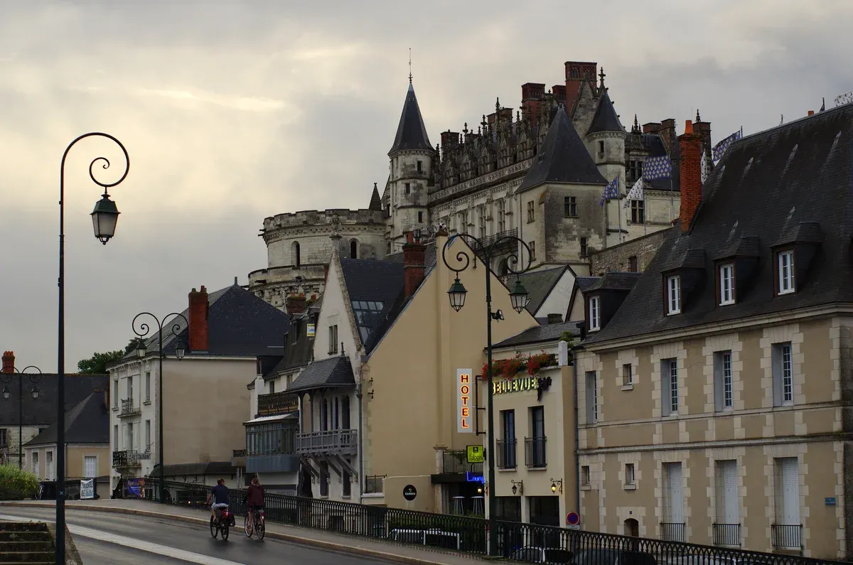 Amboise riverside street below the castle, a base for a Loire Valley castles tour